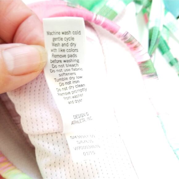 Athleta colorful watercolor strappy sports bra XS - Picture 9 of 10